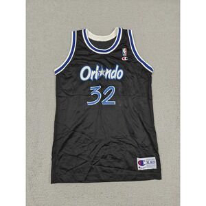 Vintage Orlando Magic Jersey Boys XL Black NBA Basketball Champion O'Neal 32 90s